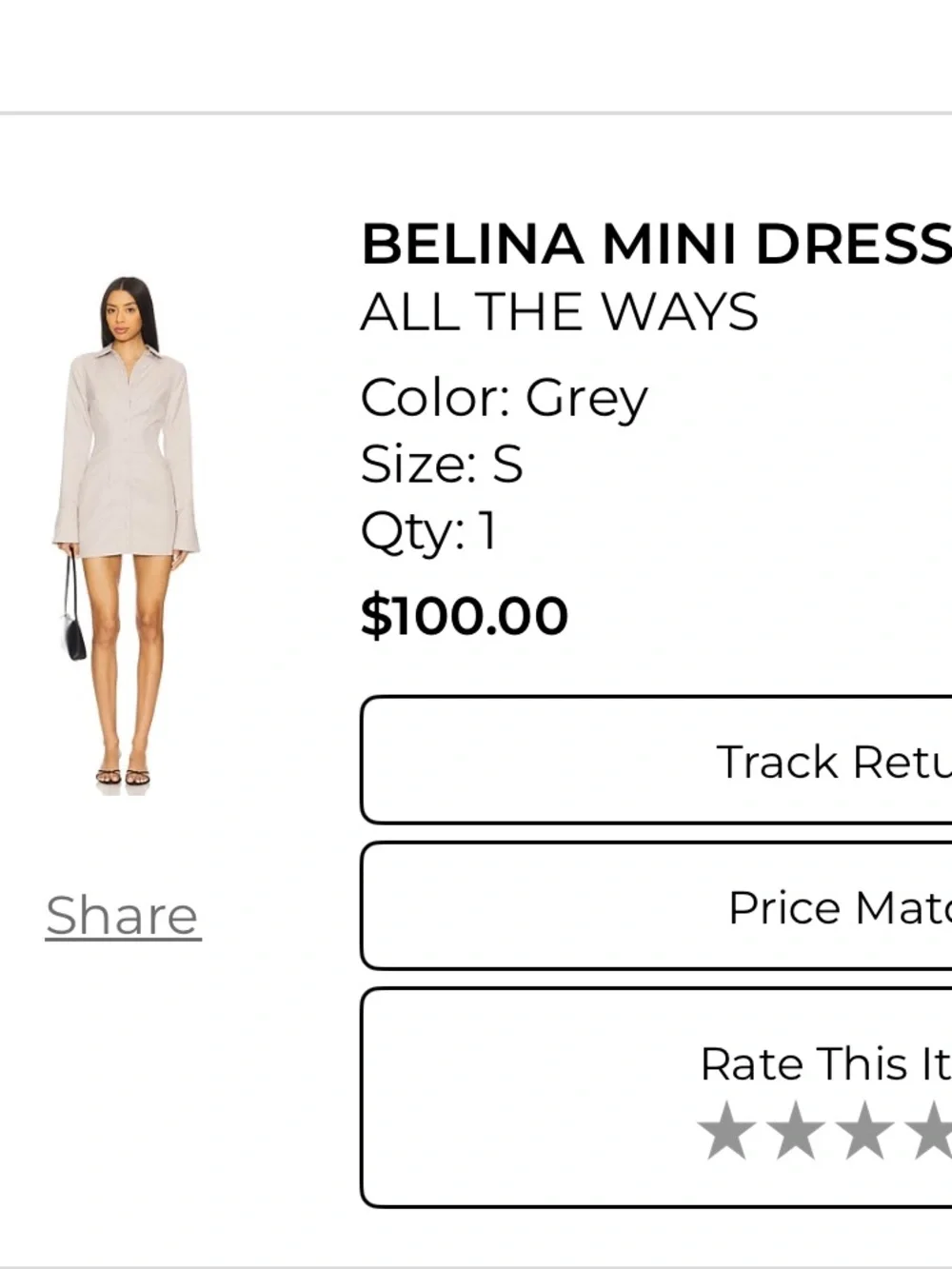 All The Ways Belina Mini Dress in Grey